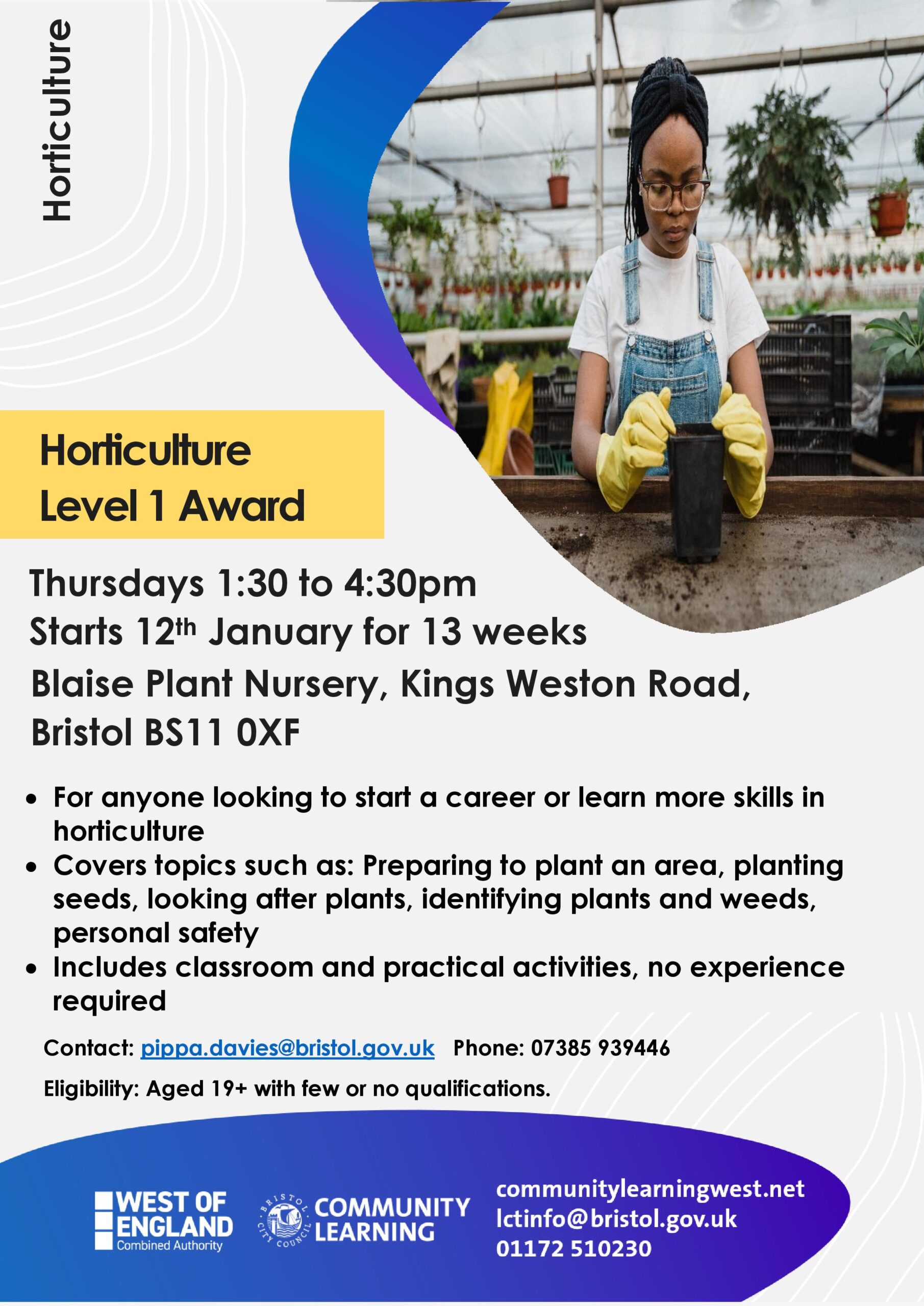 Level 1 Horticulture course Ambition Lawrence WestonAmbition Lawrence